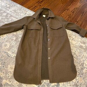 H&M Brown Lightweight Winter Shirt Jacket with Collared Design
